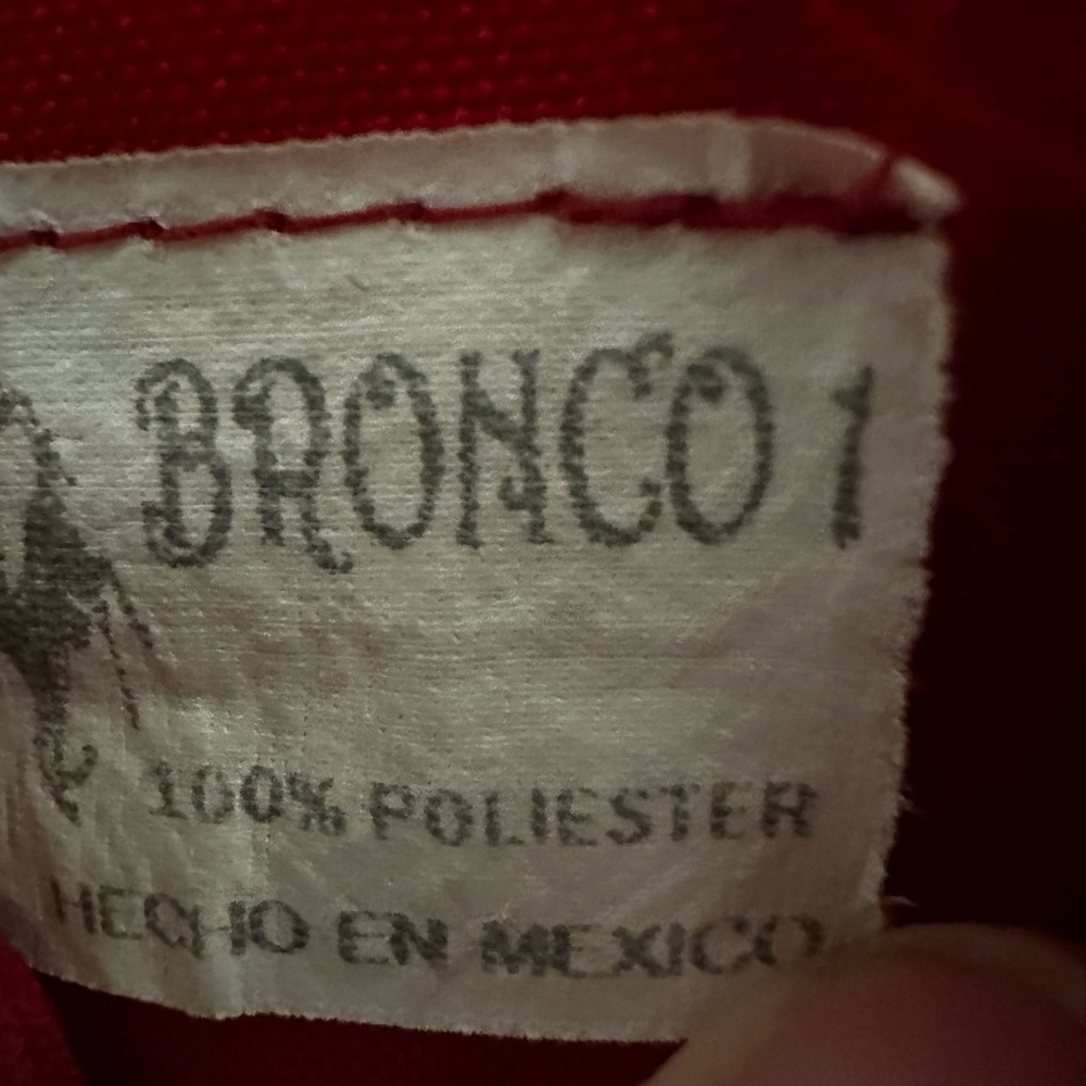 Vintage Bronco Red Western Shirt Embroidered Horse M Rockabilly Rodeo 1970s - Picture 12 of 13